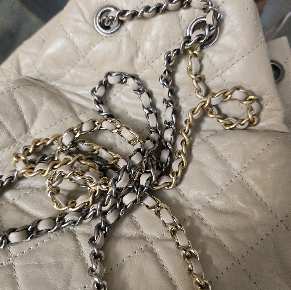 Chanel Beige Aged Calfskin Quilted Gabrielle Backpack - Picture 5 of 12
